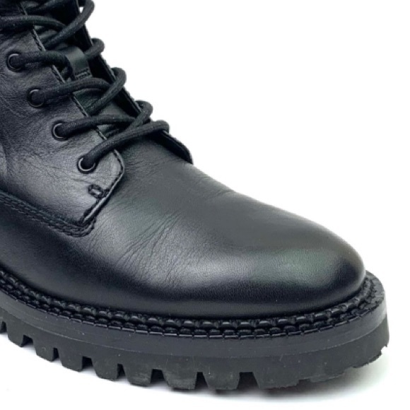 Vince Cabria Lug Combat Leather Boots size 6M Black - Picture 7 of 10